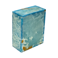 Load image into Gallery viewer, Large/Adult 220 Cubic Inches Eternity Onyx Aquamarine Rectanglular Cremation Urn