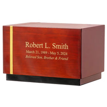 Load image into Gallery viewer, Large/Adult 210 Cubic Inches Espresso Auburn Cherry Contemporary Urn for Ashes