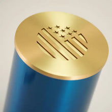 Load image into Gallery viewer, At Peace Memorials Large/Adult 200 Cubic Inches Riverfall Scatter Geneva Flag Blue Cremation Urn