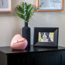 Load image into Gallery viewer, At Peace Memorials Extra Small 50 Cubic Inches Adoring Heart Pearl Pink Cremation Urn