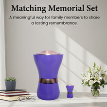 Load image into Gallery viewer, At Peace Memorials Canopic/Blessing Purple Urn for Ashes SET