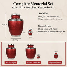 Load image into Gallery viewer, At Peace Memorials Cordoba Red Urn for Ashes SET