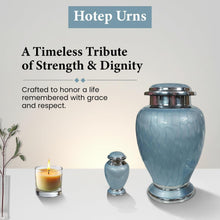 Load image into Gallery viewer, At Peace Memorials Hotep Tropical Blue Urn for Ashes SET