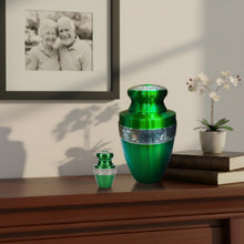 Load image into Gallery viewer, At Peace Memorials Tranquility Green Urn for Ashes SET