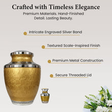 Load image into Gallery viewer, At Peace Memorials Cordoba Gold Keepsake Urn for Ashes