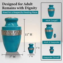 Load image into Gallery viewer, At Peace Memorials Tranquility Biscayne Green Keepsake Urn for Ashes