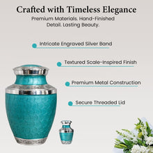 Load image into Gallery viewer, At Peace Memorials Cordoba Biscayne Green Keepsake Urn for Ashes