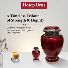 Load image into Gallery viewer, At Peace Memorials Hotep Red Adult Urn for Ashes