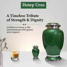 Load image into Gallery viewer, At Peace Memorials Hotep Green Adult Urn for Ashes