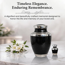 Load image into Gallery viewer, At Peace Memorials Cordoba Black Urn for Ashes SET
