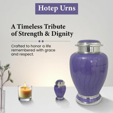 Load image into Gallery viewer, At Peace Memorials Hotep Purple Keepsake Urn for Ashes