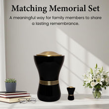 Load image into Gallery viewer, At Peace Memorials Canopic/Blessing Black Urn for Ashes SET