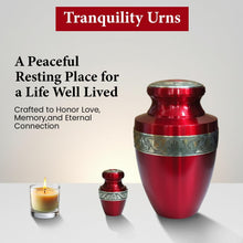 Load image into Gallery viewer, At Peace Memorials Tranquility Red Keepsake Urn for Ashes
