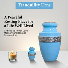 Load image into Gallery viewer, At Peace Memorials Tranquility Blue Keepsake Urn for Ashes