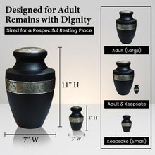 Load image into Gallery viewer, At Peace Memorials Tranquility Black Keepsake Urn for Ashes