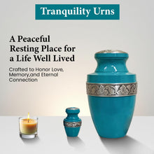 Load image into Gallery viewer, At Peace Memorials Tranquility Biscayne Green Keepsake Urn for Ashes