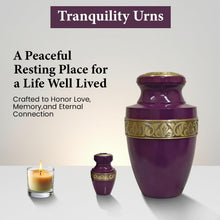 Load image into Gallery viewer, At Peace Memorials Tranquility Dark Purple Urn for Ashes SET
