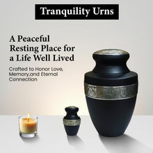 Load image into Gallery viewer, At Peace Memorials Tranquility Black Keepsake Urn for Ashes