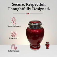 Load image into Gallery viewer, At Peace Memorials Hotep Red Adult Urn for Ashes