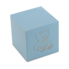 Load image into Gallery viewer, Small/Keepsake 20 Cubic Inches Blue Infant Teddy Cube Funeral Cremation Urn for Ashes