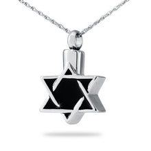 Load image into Gallery viewer, Stainless Steel Jewish Star Keepsake Necklace/Pendant Cremation Urn for Ashes