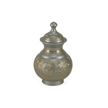 Load image into Gallery viewer, Silver Engraved Extra Small Cremation Urn 25 Cubic Inches