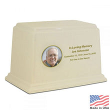 Load image into Gallery viewer, Large/Adult 300 Cubic Inches Life Treasured Cream Stone Funeral Cremation Urn for Ashes