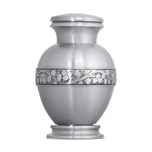 Load image into Gallery viewer, Small/Keepsake 20 Cubic Inches Protected Pewter Infant Funeral Cremation Urn for Ashes