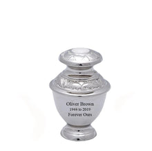 Load image into Gallery viewer, Small/Keepsake 4 Cubic Inches Elegance Pearl White Brass Funeral Cremation Urn
