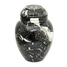 Load image into Gallery viewer, Medium Vigil Black Stone Funeral Cremation Urn for Ashes