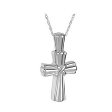 Load image into Gallery viewer, Sterling Silver Lashed Cross Pendant/Necklace Funeral Cremation Urn for Ashes