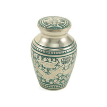 Load image into Gallery viewer, Guided Light Brass Keepsake Funeral Cremation Urn for Ashes, 5 Cubic Inches
