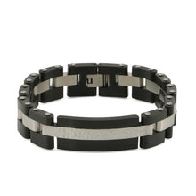 Load image into Gallery viewer, Stainless Steel Onyx Funeral Cable Link Bracelet for Ashes