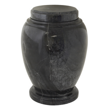 Load image into Gallery viewer, Large/Adult 220 Cubic Inches Sentinel Black Stone Funeral Cremation Urn for Ashes