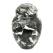 Load image into Gallery viewer, Large/Adult 200 Cubic Inches Vigil Black Stone Funeral Cremation Urn for Ashes
