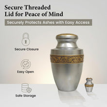 Load image into Gallery viewer, At Peace Memorials Tranquility Silver Urn for Ashes SET