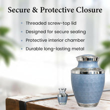 Load image into Gallery viewer, At Peace Memorials Cordoba Tropical Blue Keepsake Urn for Ashes