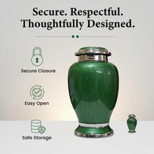 Load image into Gallery viewer, At Peace Memorials Hotep Green Adult Urn for Ashes