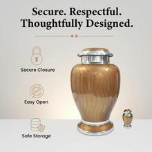 Load image into Gallery viewer, At Peace Memorials Hotep Gold Adult Urn for Ashes