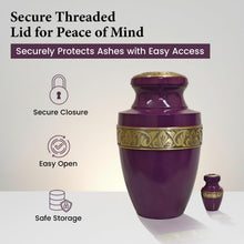 Load image into Gallery viewer, At Peace Memorials Tranquility Dark Purple Adult Urn for Ashes