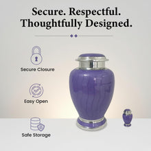 Load image into Gallery viewer, At Peace Memorials Hotep Purple Keepsake Urn for Ashes