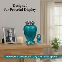 Load image into Gallery viewer, At Peace Memorials Hotep Biscayne Green Keepsake Urn for Ashes