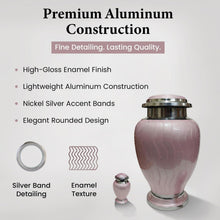Load image into Gallery viewer, At Peace Memorials Hotep Pink Urn for Ashes SET