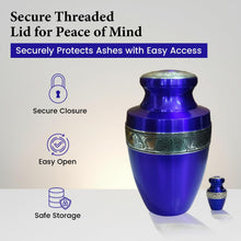 Load image into Gallery viewer, At Peace Memorials Tranquility Tropical Blue Adult Urn for Ashes