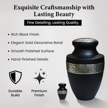 Load image into Gallery viewer, At Peace Memorials Tranquility Black Keepsake Urn for Ashes