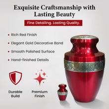 Load image into Gallery viewer, At Peace Memorials Tranquility Red Urn for Ashes SET