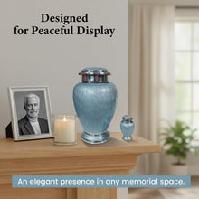 Load image into Gallery viewer, At Peace Memorials Hotep Tropical Blue Keepsake Urn for Ashes