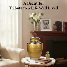Load image into Gallery viewer, At Peace Memorials Cordoba Gold Keepsake Urn for Ashes