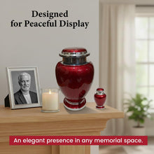 Load image into Gallery viewer, At Peace Memorials Hotep Red Urn for Ashes SET