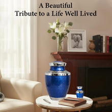 Load image into Gallery viewer, At Peace Memorials Cordoba Navy Blue Keepsake Urn for Ashes